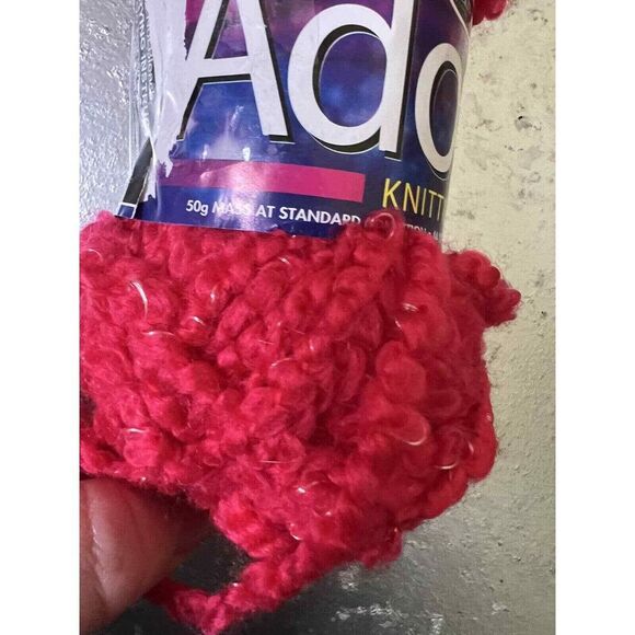 BAQ) Yarn Adora red skein Pale Ruby 44 yards new crochet knit - Picture 2 of 5